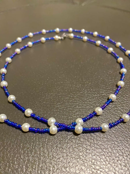 Blue Pearl Wire Waist Bead - Adorned in April