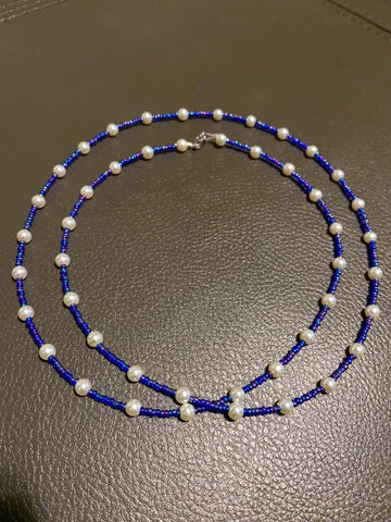 Blue Pearl Wire Waist Bead - Adorned in April