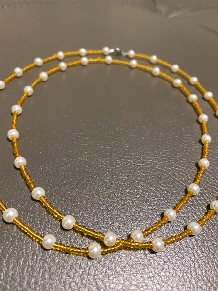 Gold Pearl Wire Waist Bead - Adorned in April