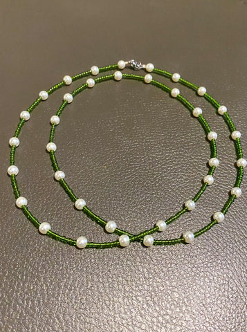 Green Pearl Wire Waist Bead - Adorned in April