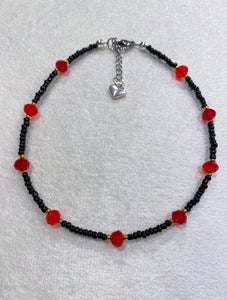 RED Crystal Anklet - Adorned in April