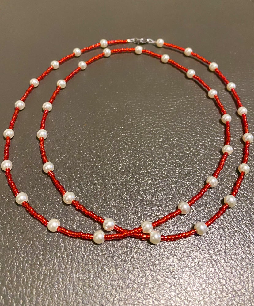 Red Pearl Wire Waist Bead - Adorned in April