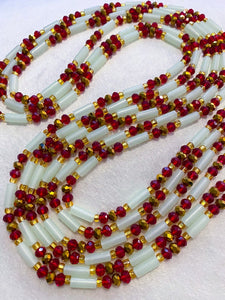 RUBY GLOW Traditional Waist Bead - Adorned in April